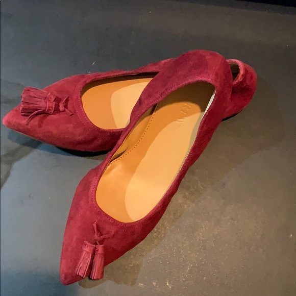 NIB J.Crew Suede Tassel Stretch Flats - Picture 3 of 5